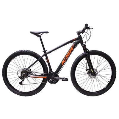 Bicicleta Aro 29 Ksw Bike Alumínio Câmbios Shimano 21 Marchas Preto Fos -ad Laranja 21