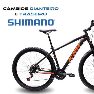 Bicicleta Aro 29 Bike Ksw Xlt Shimano Freio Hidráulico 21 Marchas Preto Fos -ad Laranja 21