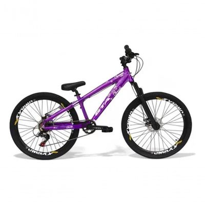 Bicicleta Aro 26 Freeride Gta Rebel Roxa 1x7v Câmbio Shimano