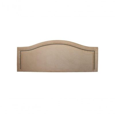 Cabeceira Queen Curva Luxo 160x60 Suede Bege - Tachas Fumê