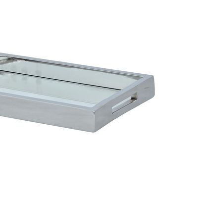 Bandeja retangular em aço inox com espelho Fracalanza 30x17x3cm