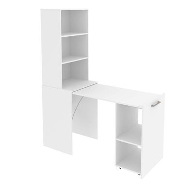 Armário Mesa Multiuso 54x136x168,4cm Retrátil Bancada ME4171 Branco Tecnomobili Dobravél