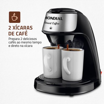 Cafeteira Elétrica Smart Coffe Mondial Preto e Inox 500W C-42-2X-BI 110