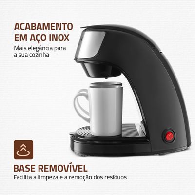 Cafeteira Elétrica Smart Coffe Mondial Preto e Inox 500W C-42-2X-BI 110