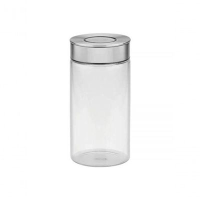 Pote De Vidro Tramontina Purezza Com Tampa De Aço Inox 10cm 1,4 Litros