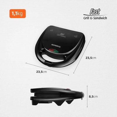 Sanduicheira Grill Mondial Fast S-12 Preta 127V 220V