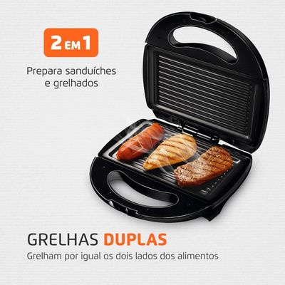 Sanduicheira Grill Mondial Fast S-12 Preta 127V 220V
