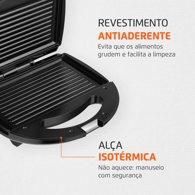 Sanduicheira Grill Mondial Fast S-12 Preta 127V 127V