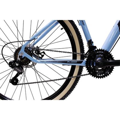 Bicicleta Aro 29 Ksw 21 Marchas Alumínio Cambio Shimano Freio A Disco Azul Claro -ad Pto 19