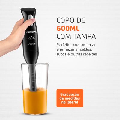 Mixer Pratic Mondial Preto 200W M-15-B 110