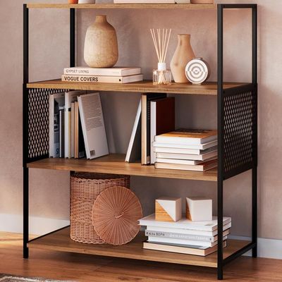 Estante Estilo Industrial 94 Cm Com Tela P1024 Preto Mell Pp Preto Mell