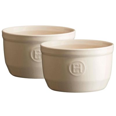 Conjunto Ramekins Emile Henry em Cerâmica 10,5x6 cm 2 Peças Areia