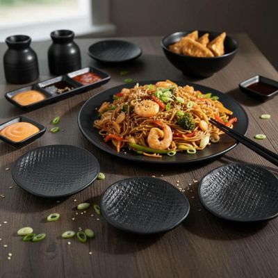 Kit 24 Molheiras Cerâmica Preta Matte 11x2,2cm Porto Brasil Ramequins Médios Shoyu Molhos Sushi Rest