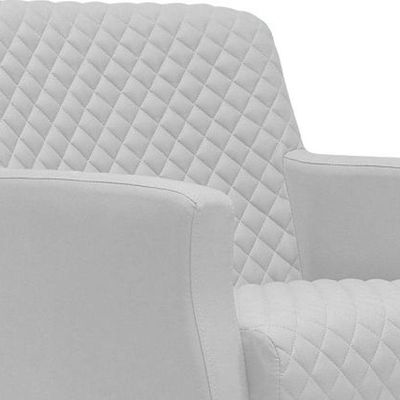 Poltrona Decorativa Nagoya Pés Madeira Corano Branco