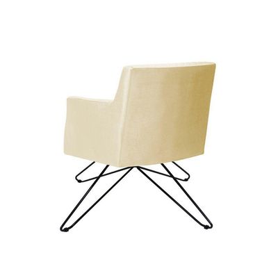 Poltrona Decorativa Nagoya Base Orby Corano Bege