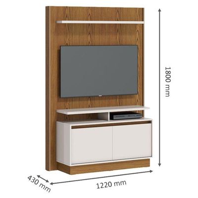 Estante Home Theater Ambiente Fit 1.2 Nature Off White - Imcal
