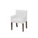 Poltrona Decorativa Liverpool Base Madeira Corano Branco