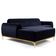 Sofá 4 Lugares com Chaise Base de Madeira Euro 255 Cm Azul