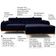 Sofá 4 Lugares com Chaise Base de Madeira Euro 255 Cm Azul