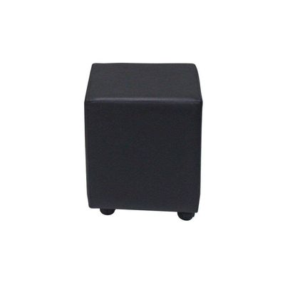 Puff Leo Rodízios Plástico Corano Preto