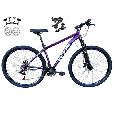 Bicicleta Aro 29 Gta Start 21v Alumínio Câmbios Shimano Freio A Disco Hidráulico - Roxo Tam.19