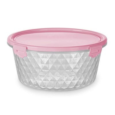 Pote Cristal 550ml Redondos Rosa