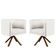 Kit 02 Poltronas Giratória Nix Linho Creme Gran Belo