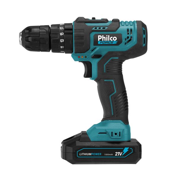 Parafusadeira Philco PPF21M Maleta + Fenda e Philips 21V Bateria