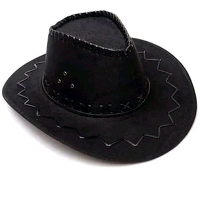 Chapéu De Cowboy Unissex Estilo Camurça Com Abam Custura Externa Robustica Cor:preto