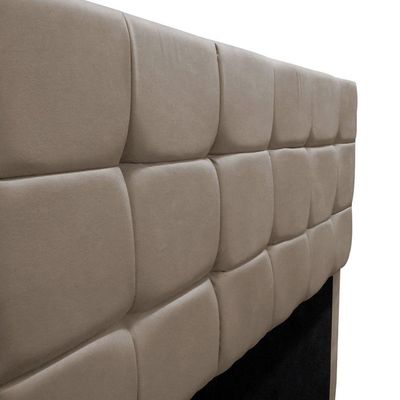 Cabeceira Cama Box Queen 160 Cm Bianca Suede Bege Escuro