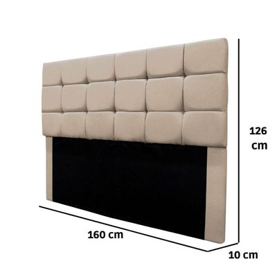 Cabeceira Cama Box Queen 160 Cm Bianca Suede Bege Claro