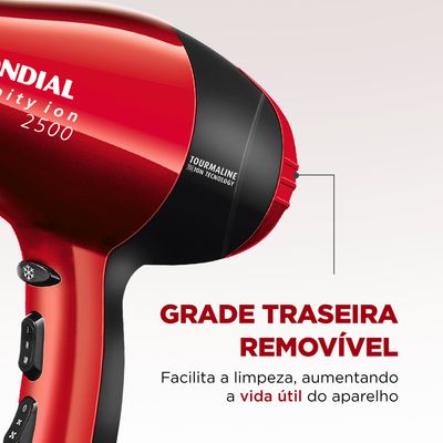 Secador Infinity 2500 Mondial Vermelho e Preto 1900W SC-12 220