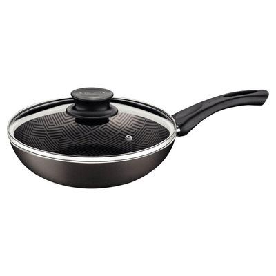 Frigideira Funda Antiaderente Tramontina Paris Alumínio Tampa Vidro 26cm Chumbo Cabo Baquelite