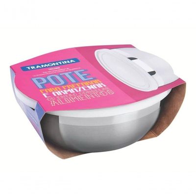 Pote Tramontina Freezinox Redondo Aço Inox Com Tampa Plástica 5,8 Litros