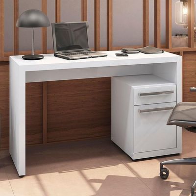 Mesa Escrivaninha Com Gaveteiro Urban 120 Cm S970 Kappesberg Branco