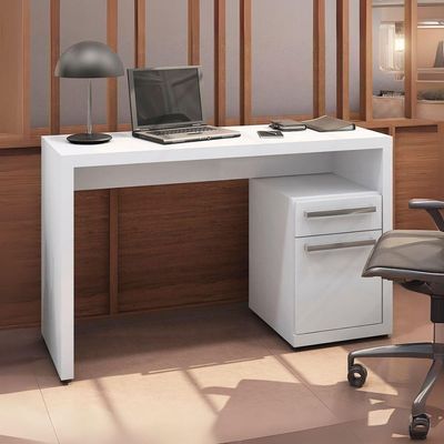 Mesa Escrivaninha Com Gaveteiro Urban 120 Cm S970 Kappesberg Branco
