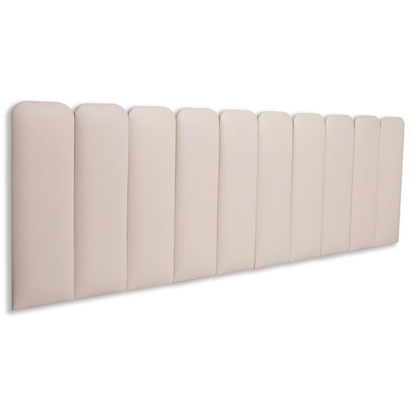 Cabeceira King Kit 10 Placas Modelo Arredondada - Courino Marfim / Off White