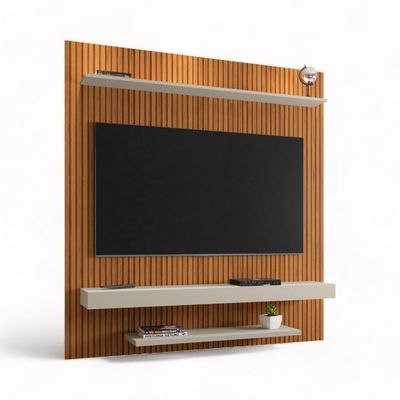 Painel Para Tvs 60 Leme Ripado E Off White Bechara