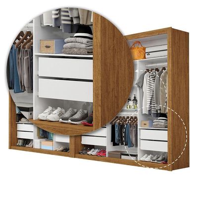 Closet Casal Premium Clarice Plus 06 Portas 8 Gavetas Freijó