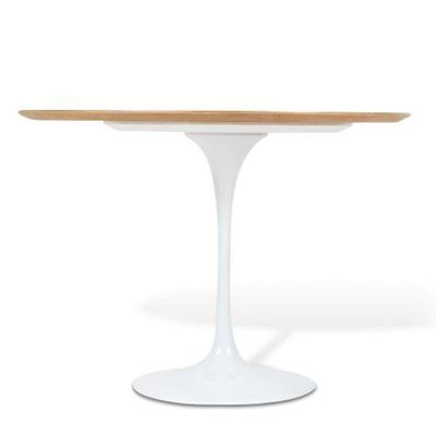 Mesa de Jantar Tulipa Saarinen Redonda 80cm Freijó Branco