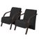 Kit 2 Poltronas Vênus 1 Lugar Braço Pé Madeira Preto.