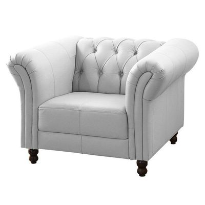 Poltrona Decorativa Couro Branco