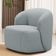 Kit 02 Poltronas Giratória Orgânica Para Sala Living Heidy F04 Linho Cinza - Lyam Decor