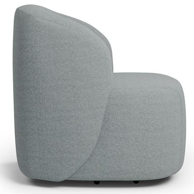 Kit 02 Poltronas Giratória Orgânica Para Sala Living Heidy F04 Linho Cinza - Lyam Decor