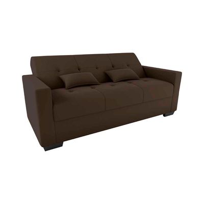 Sofá Cama 3 Lugares Reclinável Casal Premium 2,03 Larg Lavinia Matrix Suede Marrom