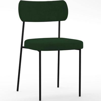 Kit 02 Cadeiras Estofadas Para Sala De Jantar Melina L02 Suede Verde Musgo - Lyam Decor