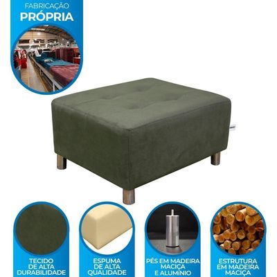 Puff Decorativo Quadrado Para Descanço Nero Matrix Suede Cinza