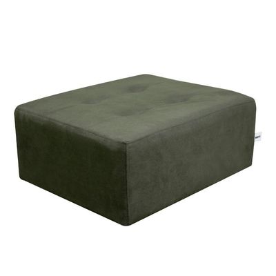 Puff Decorativo Quadrado Para Descanço Nero Matrix Suede Cinza