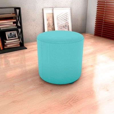 Puff Banqueta Redondo Luxo Copenhage Matrix Veludo Verde Menta