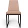 Cadeira Para Sala De Jantar Base Aço Industrial Preto Dafne L02 Linho Rosê - Lyam Decor